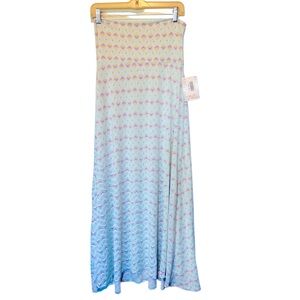 BNWT Lularoe Maxi Xs long swingy skirt. Light blue, pink, yellow 80s